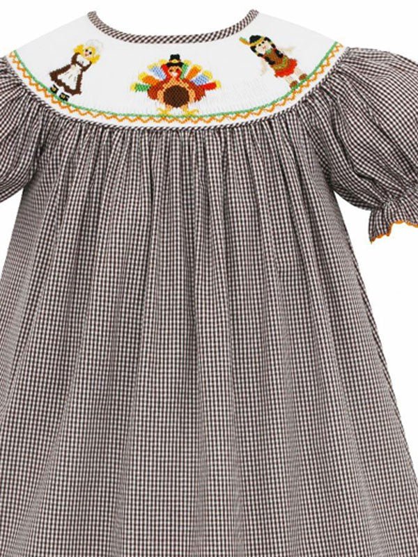 Velani Give Brown Check Give Thanks Dress - ShopThatStore.com